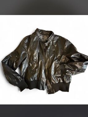 Last Kiss Black Bomber Jacket with Buckle Collar